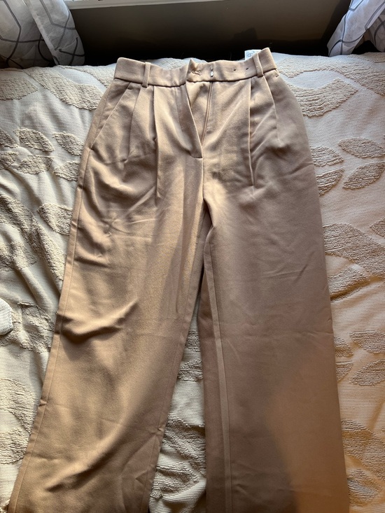 Abercrombie & Fitch Pants - Abercrombie & Fitch Wide-Leg High-Rise Pants in Light Beige